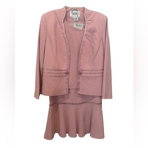 Carissimo Light Pink 3 piece Dress Suit Womens Size 14
